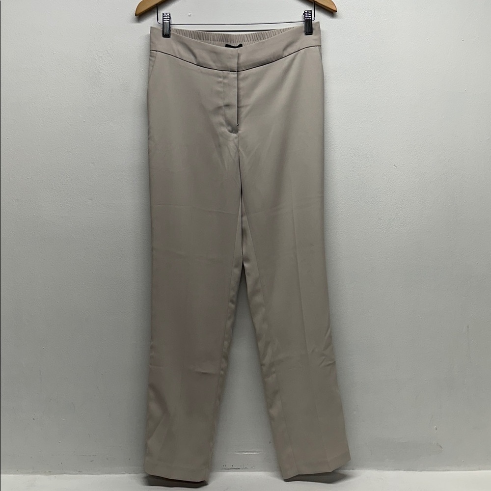 Quince Stretch Crepe Pleated Ankle Career Pants Sand Ivory New Womens Size 6